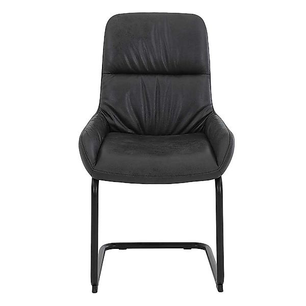 Freischwinger Stuhl in Anthrazit und Schwarz Microfaser (Set) günstig online kaufen