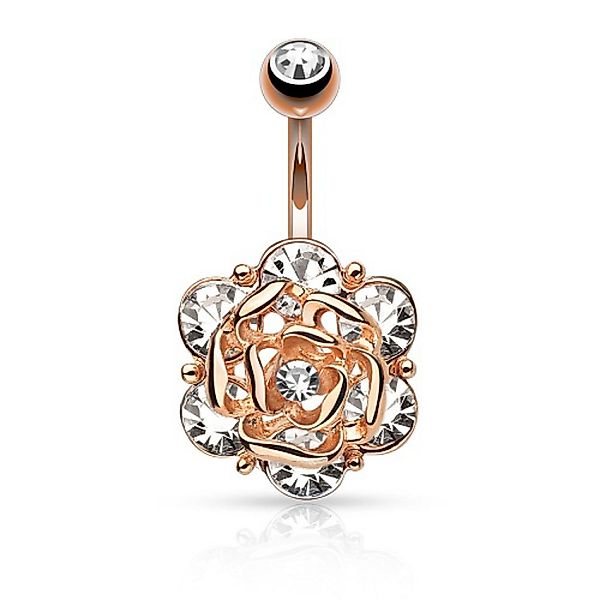 Taffstyle Bauchnabelpiercing Piercing Chirurgenstahl Kristall Blume, günstig online kaufen