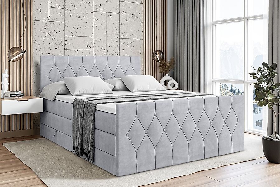 ALTDECOR Boxspringbett VELANTO KING (Multipocket-Matratze H4 und H3 Matratz günstig online kaufen