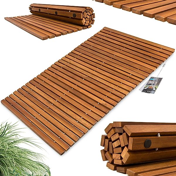 Casaria Badematte, Akazienholz, Stab, Badvorleger Holz günstig online kaufen