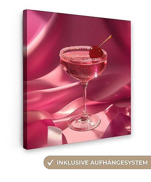 OneMillionCanvasses® Leinwandbild Cocktail - Rosa - günstig online kaufen