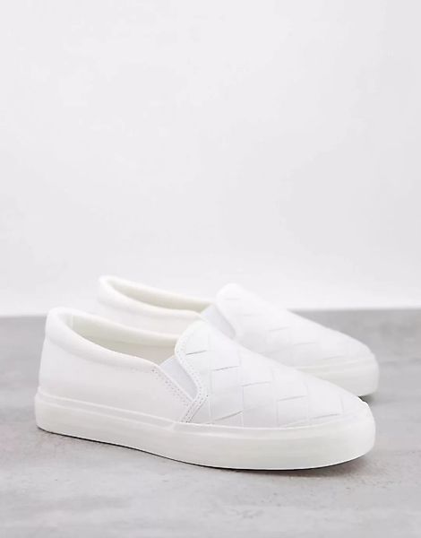 Schuh – Malin – Sneaker in Weiß zum Hineinschlüpfen mit Webdesign günstig online kaufen