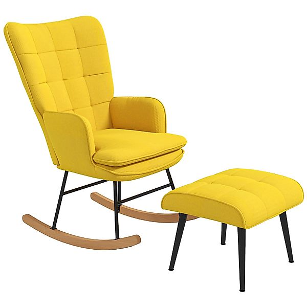 HOMCOM Schaukelsessel Schwingsessel, Wohnzimmerstuhl, mit Hocker (Set, 2-St günstig online kaufen