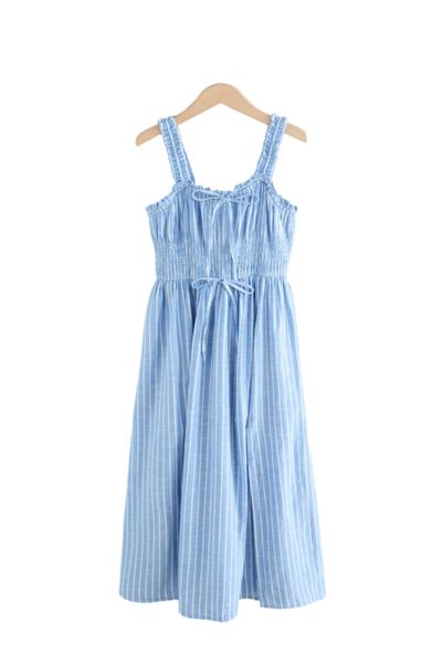 Next Midikleid Mittellanges Kleid mit Bindedetail günstig online kaufen