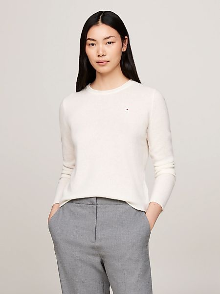 Tommy Hilfiger Strickpullover "SOFT WOOL C-NK SWEATER" mit Logostickerei, a günstig online kaufen