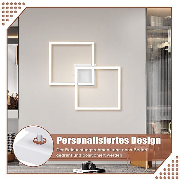 Nettlife LED Deckenleuchte Eckig Weiß 12W/24W günstig online kaufen