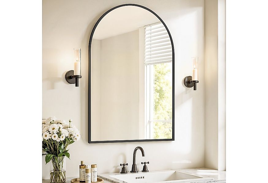 SONGMICS Wandspiegel, Aluminiumrahmen, 91 x 61 cm, mit Sicherheitsfolie, re günstig online kaufen