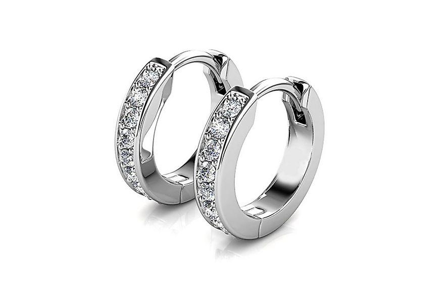 Ella Eisvogel Ohrring-Set Paar Circle Creolen 18K Gold & Kristall, 18K verg günstig online kaufen