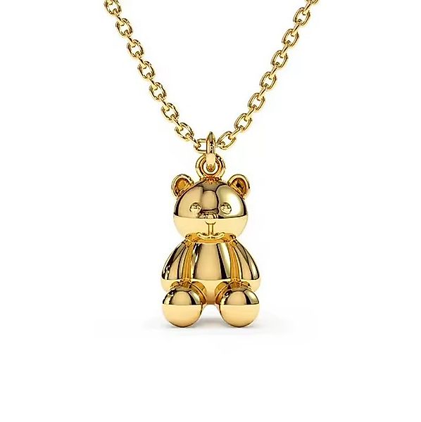 Runde Perlé Kette mit Anhänger Mini Teddybär, minimalistische Halskette, 92 günstig online kaufen