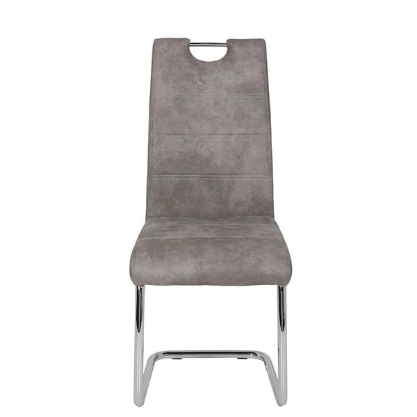 Schwingstühle in Grau Microfaser 45 cm Sitztiefe (Set) günstig online kaufen