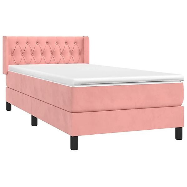vidaXL Boxspringbett mit Matratze Rosa 90x190 cm Samt 3131116 günstig online kaufen