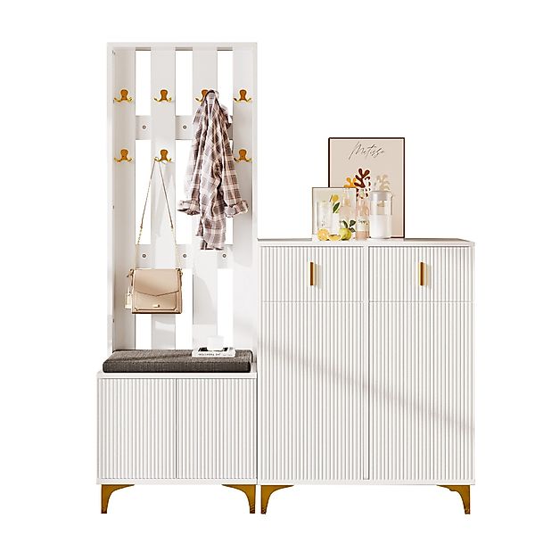 Merax Garderoben-Set Dolly, (Garderobenkombination, 3-St., Garderobenfront günstig online kaufen