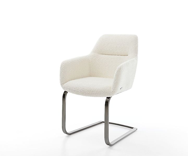 Freischwinger Pejo-Flex Bouclé Weiß Freischwinger flach Graphit Taschenfede günstig online kaufen