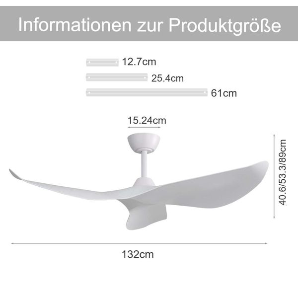 Sofucor Deckenventilator ohne Licht, mit Fernbedienung, günstig online kaufen