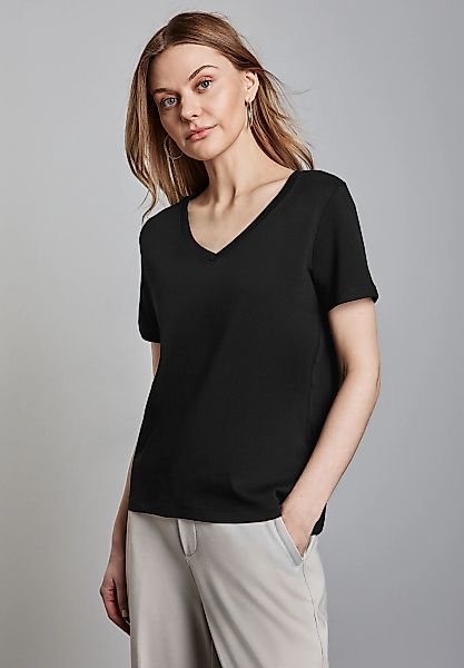 STREET ONE V-Shirt aus reiner Baumwolle günstig online kaufen