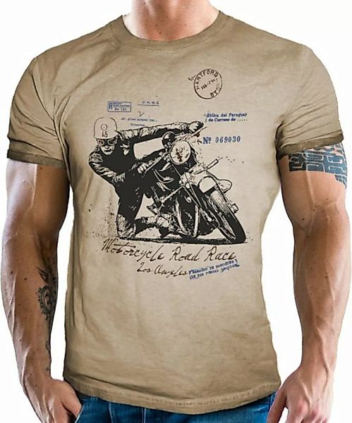 GASOLINE BANDIT® T-Shirt im Retro Vintage Biker Racer Design: Road Race günstig online kaufen