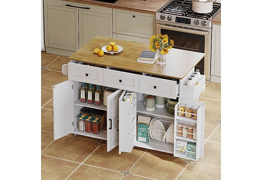 Flieks Küchenwagen mit erweiterbarer Arbeitsplatte, Rollen und verstellbare günstig online kaufen