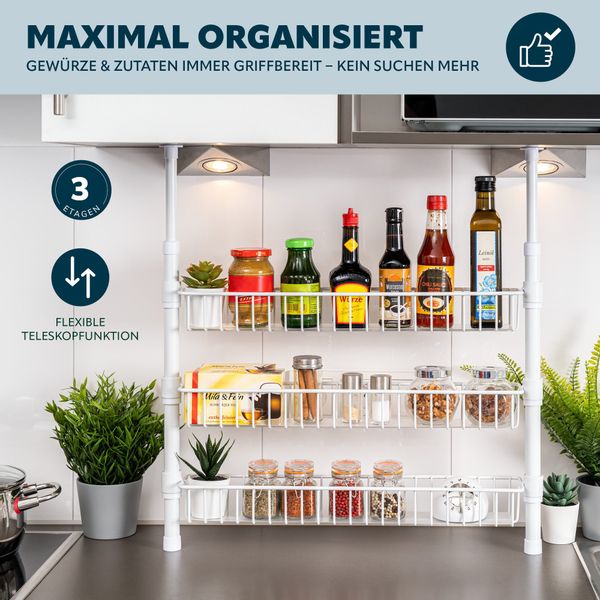 bremermann Küchenregal Teleskop-Gewürzregal, Teleskopregal mit 3 günstig online kaufen