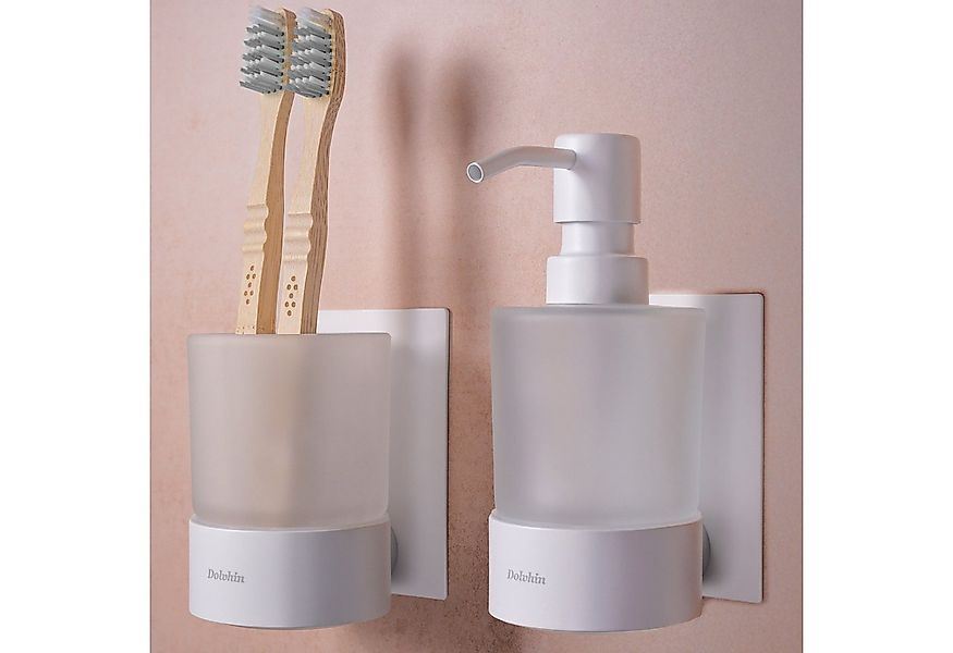 Dolvhin Seifenspender und Zahnputzbecher Set, Glas Handseifenspender & Zahn günstig online kaufen