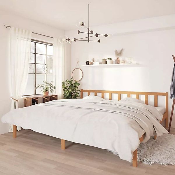 Massivholzbett Honigbraun Kiefer 200x200 Cm günstig online kaufen