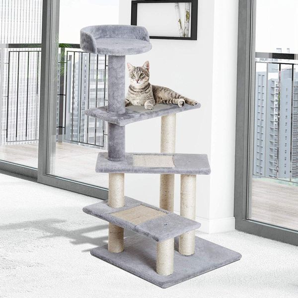 PawHut stabiler Katzenbaum, Belastbarkeit 15 kg, Katzentreppe 3 Stufen, Bei günstig online kaufen