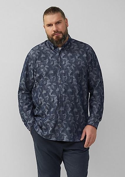 s.Oliver Langarmhemd Regular Fit: Leichtes Jacquard-Hemd mit Button-Down-Kr günstig online kaufen