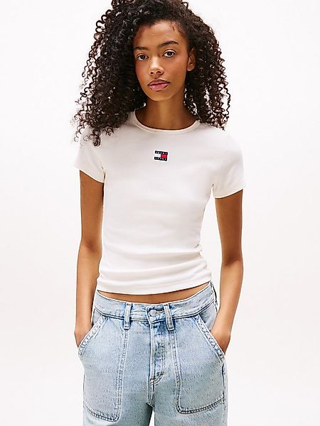 Tommy Jeans Kurzarmshirt TJW SLIM BADGE RIB TEE mit gerippter Struktur günstig online kaufen