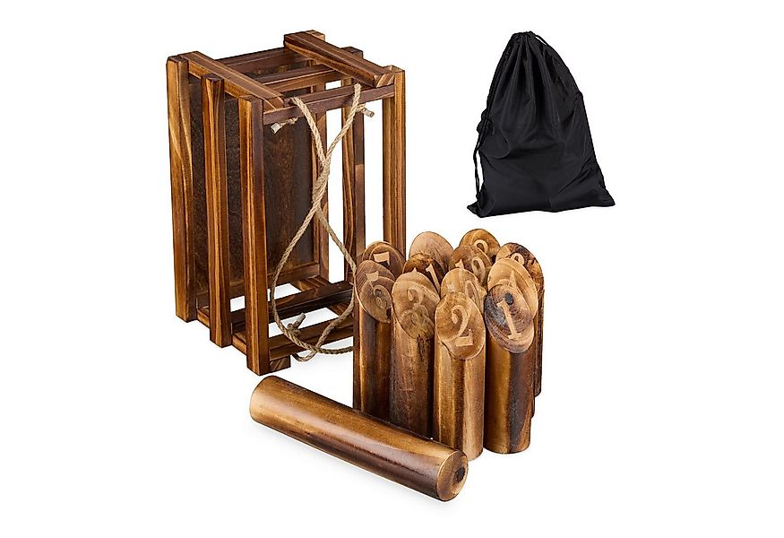 relaxdays Spielzeug-Gartenset Kubb Wikingerspiel mit Holzbox, (15-tlg) günstig online kaufen