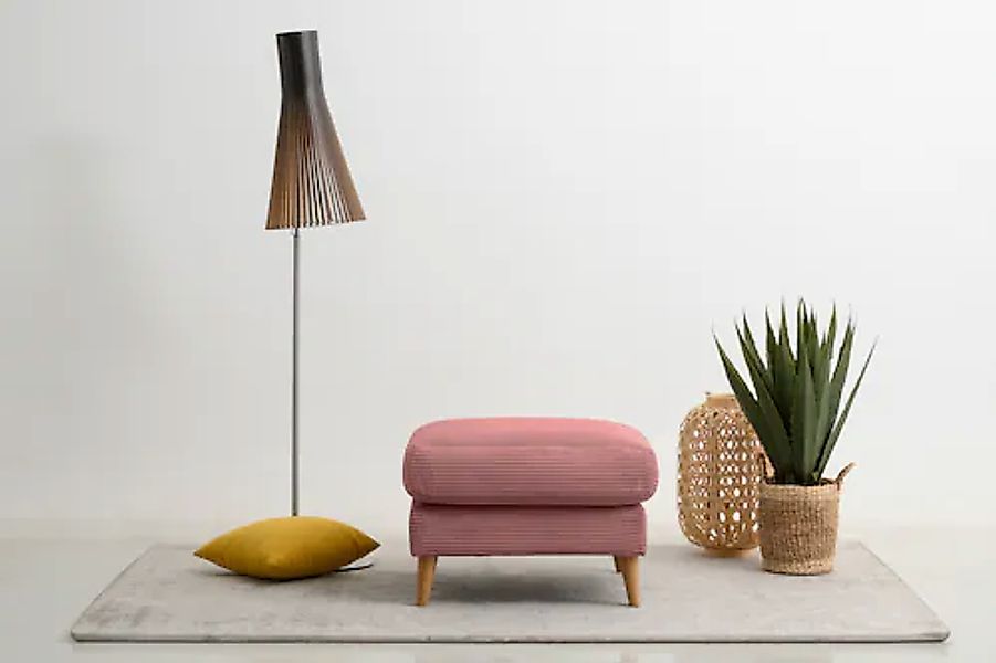 Home affaire Polsterhocker »MARSEILLE« Massivholzbeine Eiche, Landhausstil, günstig online kaufen