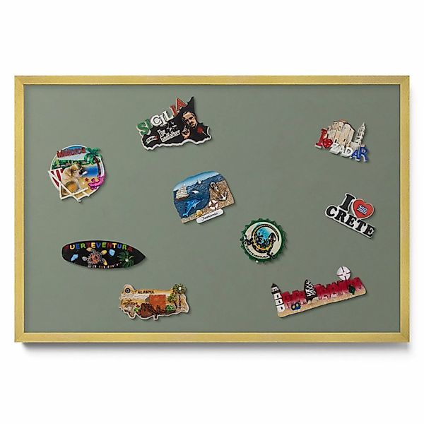 Tulup Magnettafel Magnetboard Metall Bedruckt Olivfarben 60x40 cm Wand-Magn günstig online kaufen