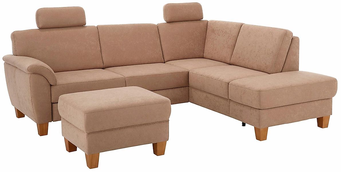 Home affaire Ecksofa "Alta L-Form" mit Federkern und Kontrastnaht, Füße Buc günstig online kaufen