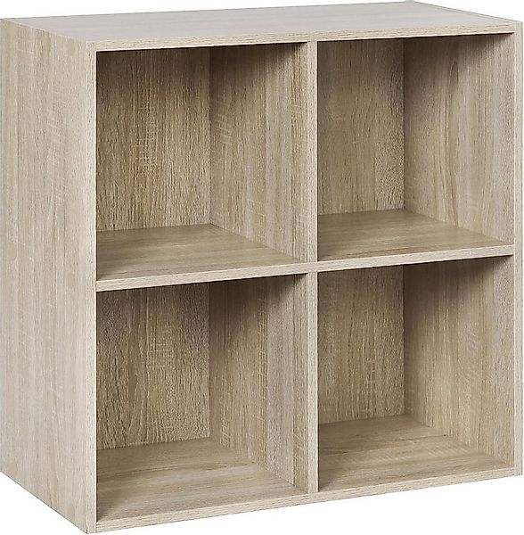 Woltu Bücherregal, 1-tlg., Würfelregal 4 Fächer aus MDF 60x30x60cm Eiche günstig online kaufen