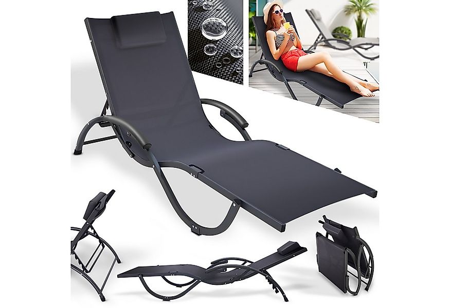 Onbest Gartenliege Sonnenliege Madrid mit Kissen, UV-Beständig, Höhenverste günstig online kaufen