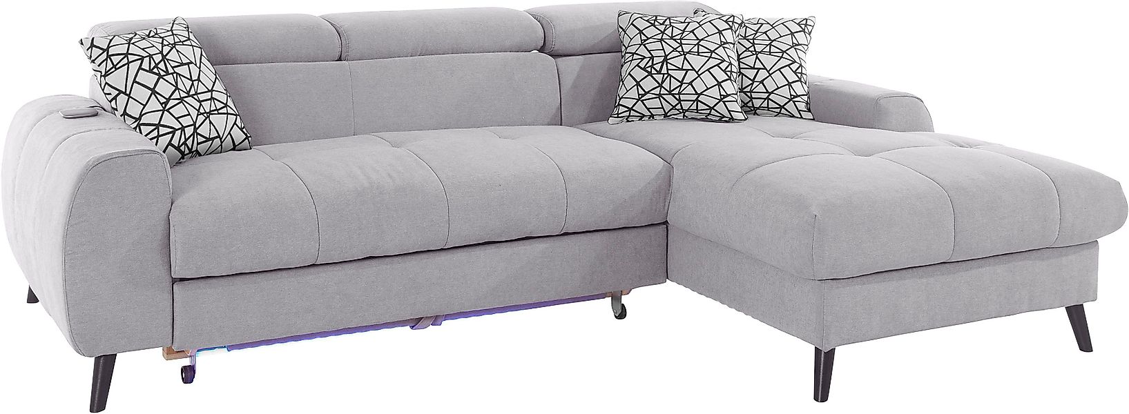 COTTA Ecksofa "Mia L-Form mit 3 Zierkissen", wahlweise mit Bettfunktion, Be günstig online kaufen