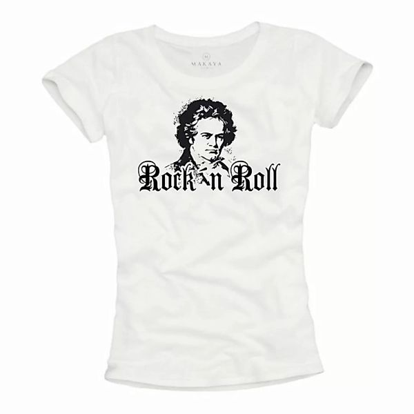 MAKAYA T-Shirt Damen mit Aufdruck Beethoven Rock Top Cool Bandshirt Musik M günstig online kaufen