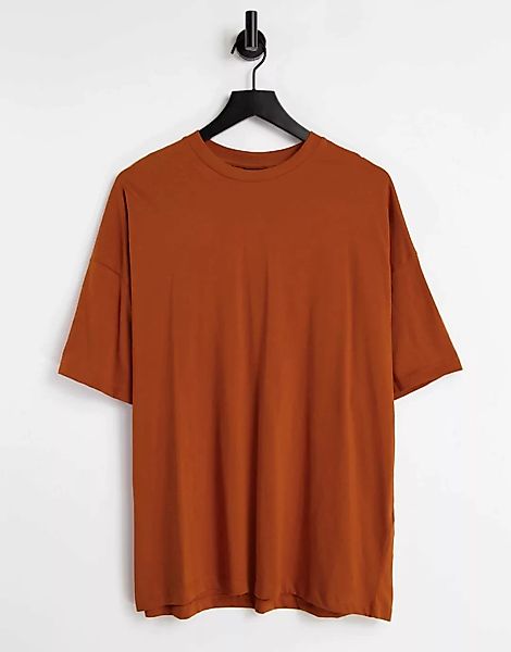 ASOS DESIGN – Oversize-T-Shirt in Rostrot günstig online kaufen