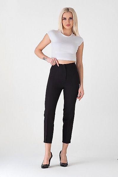 fashionshowcase Bügelfaltenhose Damen Hose Elegant Slim Fit Stretch mit V-D günstig online kaufen