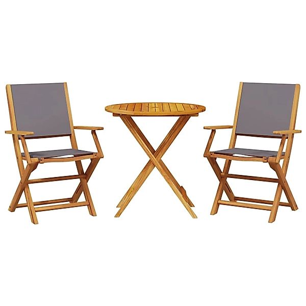 vidaXL 3-tlg Bistro-Set Anthrazit Stoff und Massivholz Modell 2 günstig online kaufen