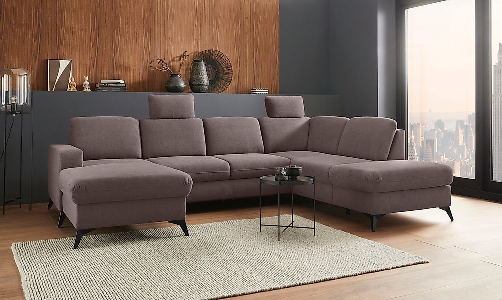 Home affaire Wohnlandschaft »Lolland U-Form« Wahlweise mit Bettfunktion und günstig online kaufen