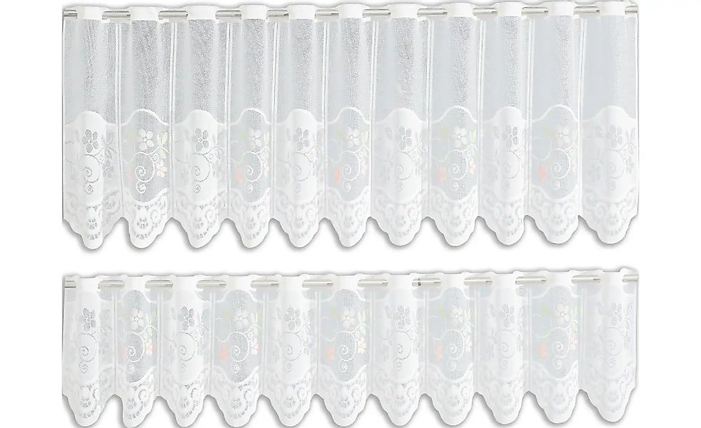 Bistrogardine 2er Set   ¦ weiß ¦ Synthetik ¦ Maße (cm): B: 160 Gardinen & R günstig online kaufen