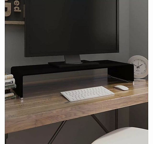 furnicato TV-Schrank TV-Tisch/Bildschirmerhöhung Glas Schwarz 80x30x13 cm günstig online kaufen