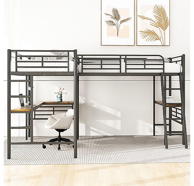 XDeer Jugendbett 90*200cm Hochbett, zwei Etagenbetten, Tisch unter dem Bett günstig online kaufen