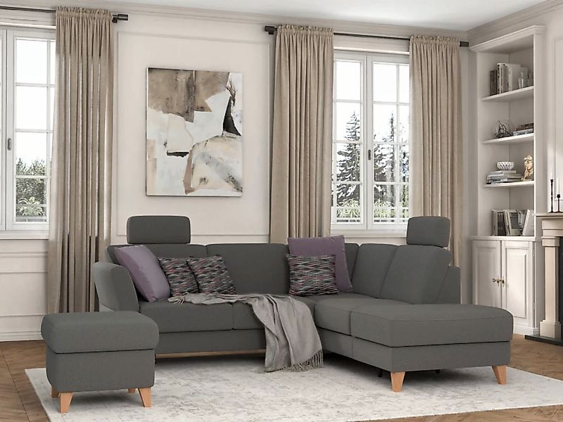 sit&more Ecksofa »Visby L-Form«, Wahlweise mit Bettfunktion und Stauraum, f günstig online kaufen