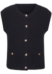 LASCANA Strickweste mit Knopfleiste, ärmelloser Strickpullover, feminin, ch günstig online kaufen