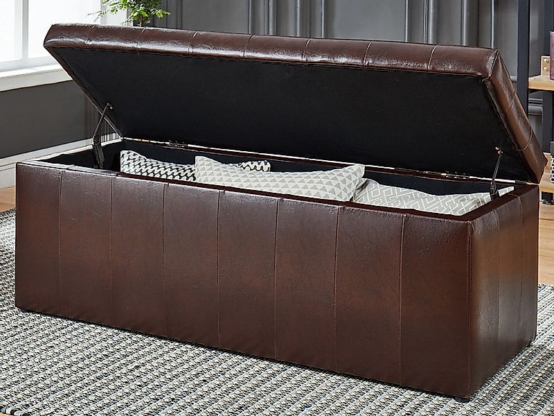 Sitztruhe Truhenbank mit Stauraum - Kunstleder - Braun - CONCIERTO günstig online kaufen