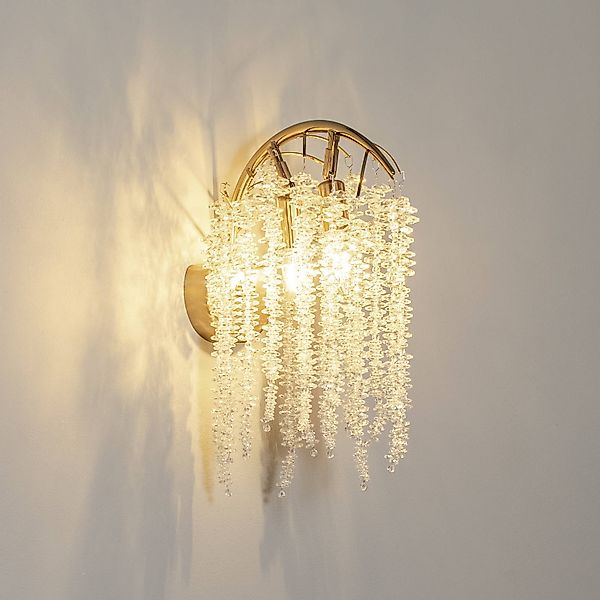 Wandlampe Grape, messing antik, Höhe 42 cm, Glas, 2-flammig günstig online kaufen
