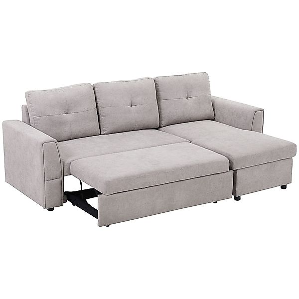 HOMCOM Ecksofa 3 Sitzer Couch, Schlafsofa günstig online kaufen