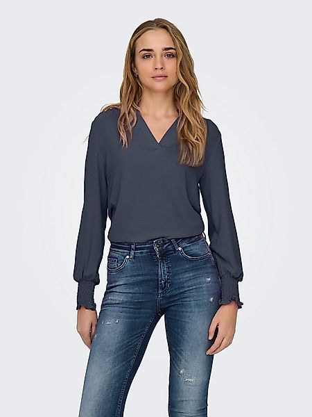 ONLY Blusenshirt ONLMETTE V-NECK LS SMOCK TOP NOOS WVN günstig online kaufen
