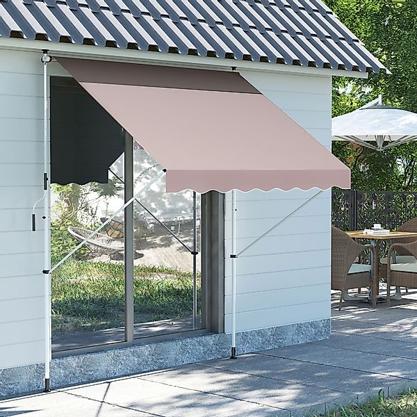 Outsunny Gelenkarmmarkise Klemmmarkise höhenverstellbar 200x150cm Cremeweiß günstig online kaufen