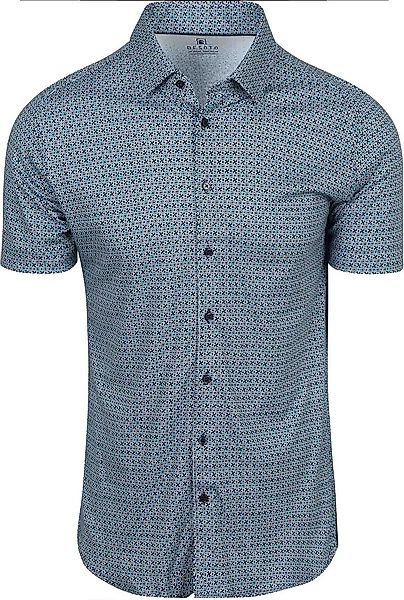 Desoto Short Sleeve Hemd Druck Aqua Blau - Größe L günstig online kaufen